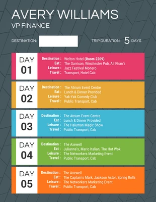 premium  Template: Colorful Itinerary Template