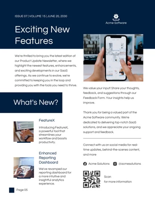 business  Template: Product Features Update Newsletter Template