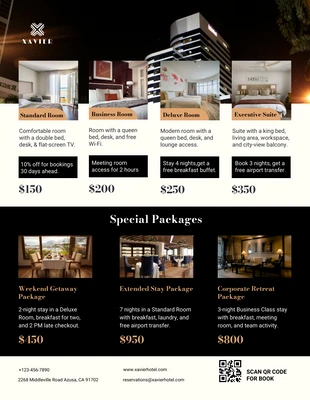 premium interactive Template: Hotel Price List Template