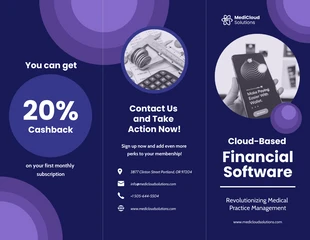 premium  Template: Cloud-Based Financial Software Z-Fold Brochure Template