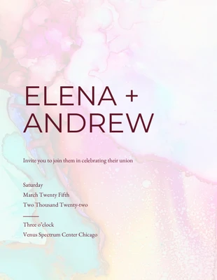 Free  Template: Simple Modern Wedding Invitation