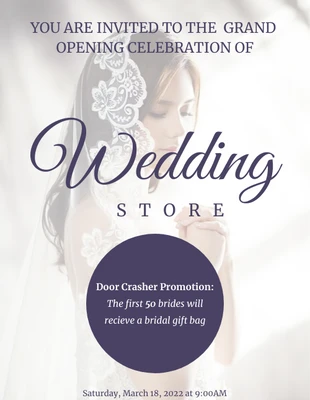 Free  Template: Bridal Wedding Store Grand Opening Event Flyer Template