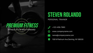 Dark And Green Professional Fitness Business Card - Page 2