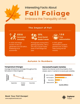 business  Template: Interesting Facts About Fall Foliage Infographic Template