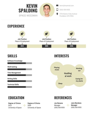 premium  Template: Infographic Tan Space Weedman Resume Template