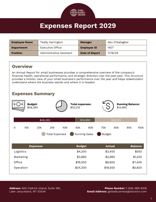 premium  Template: Expense Report Template For Small Business