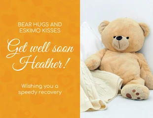 premium  Template: Bear Hug Get Well Card