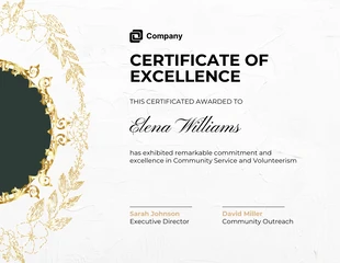 Free  Template: Community Service Award Certificate Design Template