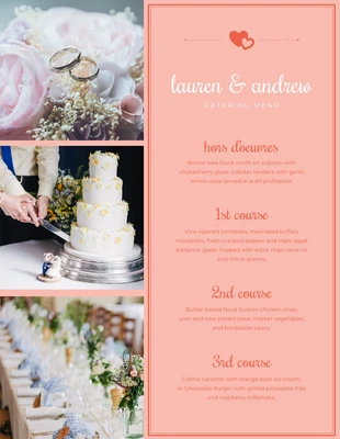 premium  Template: Photo Collage Wedding Catering Menu