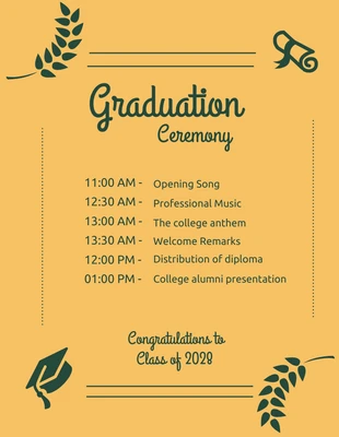 Free  Template: Yellow and Green Graduation Ceremony