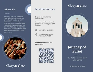 business interactive Template: Simple Blue and White Church Brochure