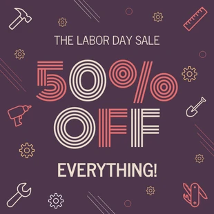 premium  Template: Dark Labor Day Sale Instagram Post