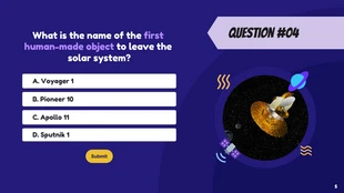 Purple Space and Planets Quizzes Presentation - Page 5