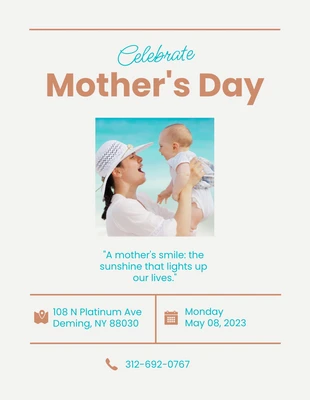 Free  Template: Cararra Mother's Day Celebration Flyer Template