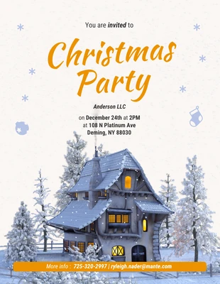 Free  Template: White Simple Christmas Party Invitation