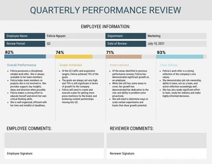 business  Template: Light Quarterly Performance Review Template