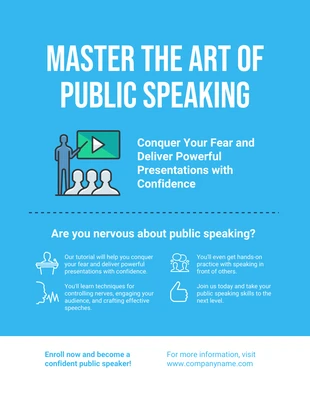 Free  Template: Public Speaking Tutor Flyer Template