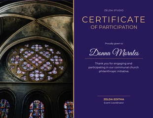 premium  Template: Church Certificate of Participation Template