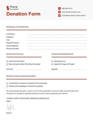 business  Template: Non-Profit Donation Form Template