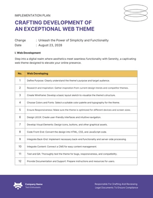 Free  Template: Clean Implementation Plan Template