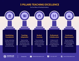 premium  Template: Five Pillars of Teaching Excellence Infographic Template