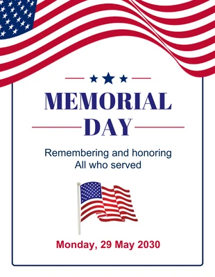 Free  Template: US Flag Memorial Day Flyer Template