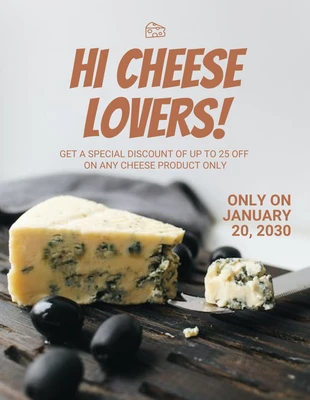 Free  Template: Discount on Cheese Flyer Template