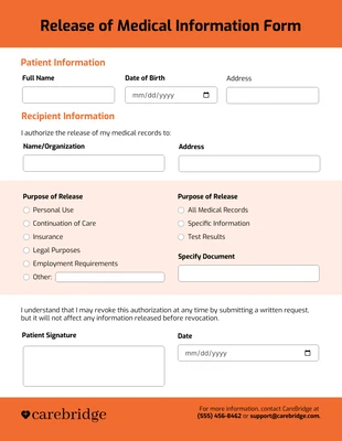 premium interactive Template: Release of Medical Information Report Template