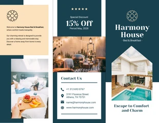 Free  Template: Bed and Breakfast Brochure Template