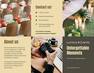 Free  Template: Beige Wedding Tri Fold Brochure Template