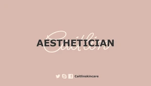 Free  Template: Minimalist simple Aesthetician Business Card