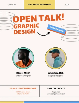 Free  Template: Graphic Design Workshop Flyer Template