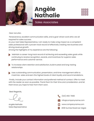 Free  Template: Dark Purple Minimalist Professional Sales Letter