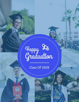 Free  Template: Purple Happy Photo Graduation