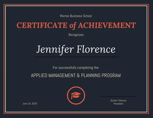 Free  Template: Certificate of Achievement Template