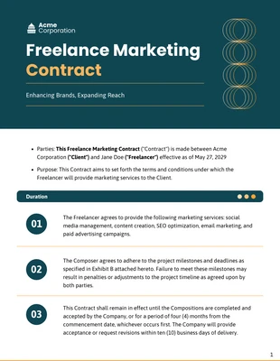 Free  Template: Freelance Marketing Contract Template