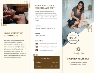 Free  Template: Wellness Massage Therapy Spa Brochure Template