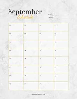 Free  Template: Marble September Schedule Poster Template