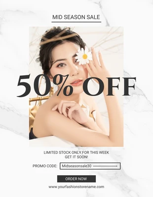 Free  Template: Mid Season Sale Flyer Template