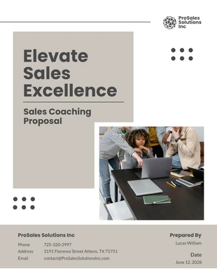 Free  Template: Sales Coaching Proposal Template