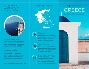 premium  Template: Greece Travel Tri Fold Brochure Template