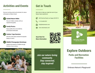 business  Template: Parks and Recreation Facilities Brochure Template