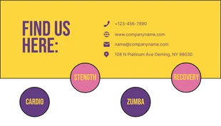 Yellow Pink And Purple Playful Fitness Business Card - Page 2