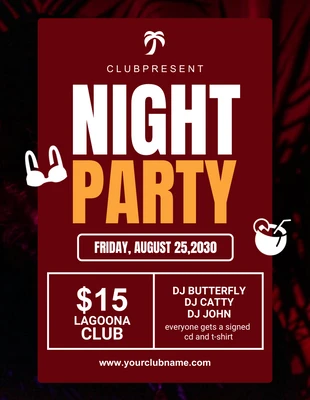 Free  Template: Modern Night Club Party Flyer Template