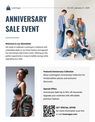 business  Template: Anniversary Sale Event Newsletter Template