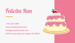 Light Grey And Pink Minimalist Illustration Cake Business Card - Page 2