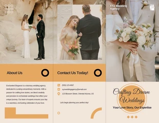 Free  Template: Beige Wedding Tri-fold Brochure Template