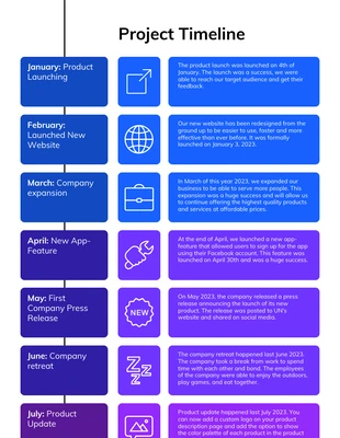 business  Template: Gradient Project Timeline Infographic Template