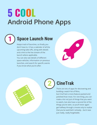 premium  Template: 5 Android Phone Apps Infographic Template