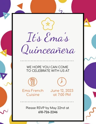 premium  Template: Geometric Pattern Quinceanera Invitation